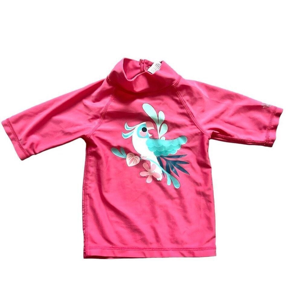 Toddler Girls UV Skinz Tropical Bird Rash Guard Rashguard Swim Shirt - Sz 2T